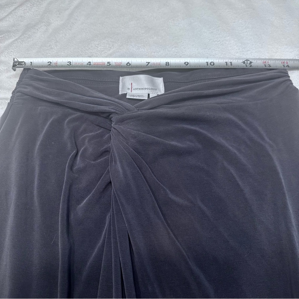 Anthropologie Dark Gray Twisted Front Maxi‎ Skirt - Picture 5 of 8